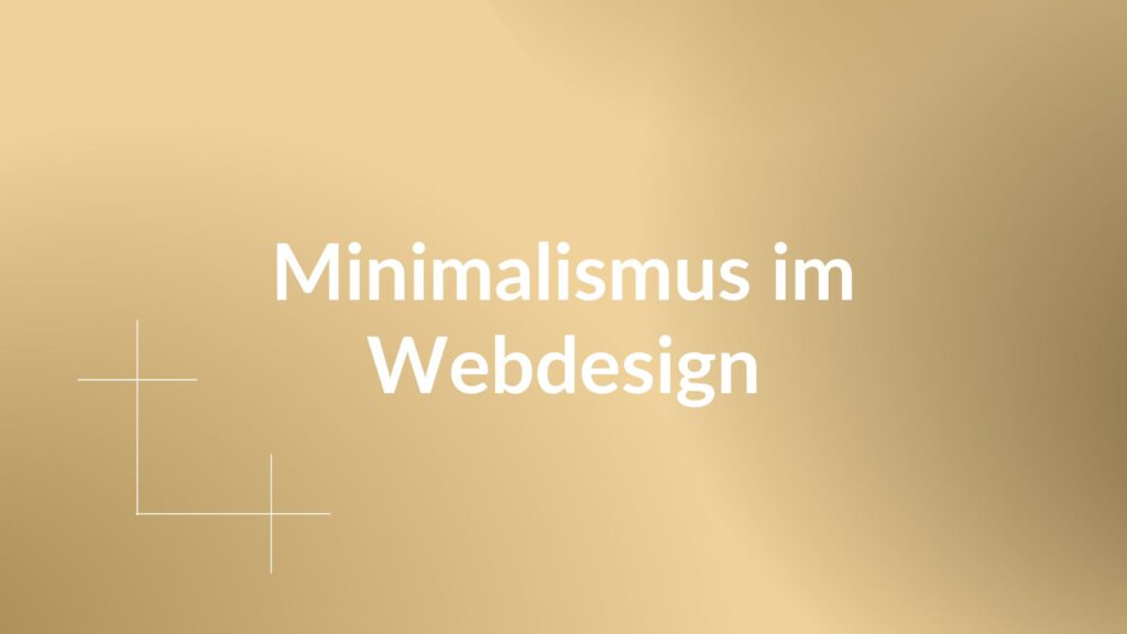 Weißer Text mit den Worten Minimalismus im Webdesign Thumbnail für Blogartikel