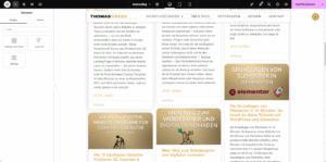 Screenshot vom Elementor Pro Loop Grid Widget in der Editor ansicht