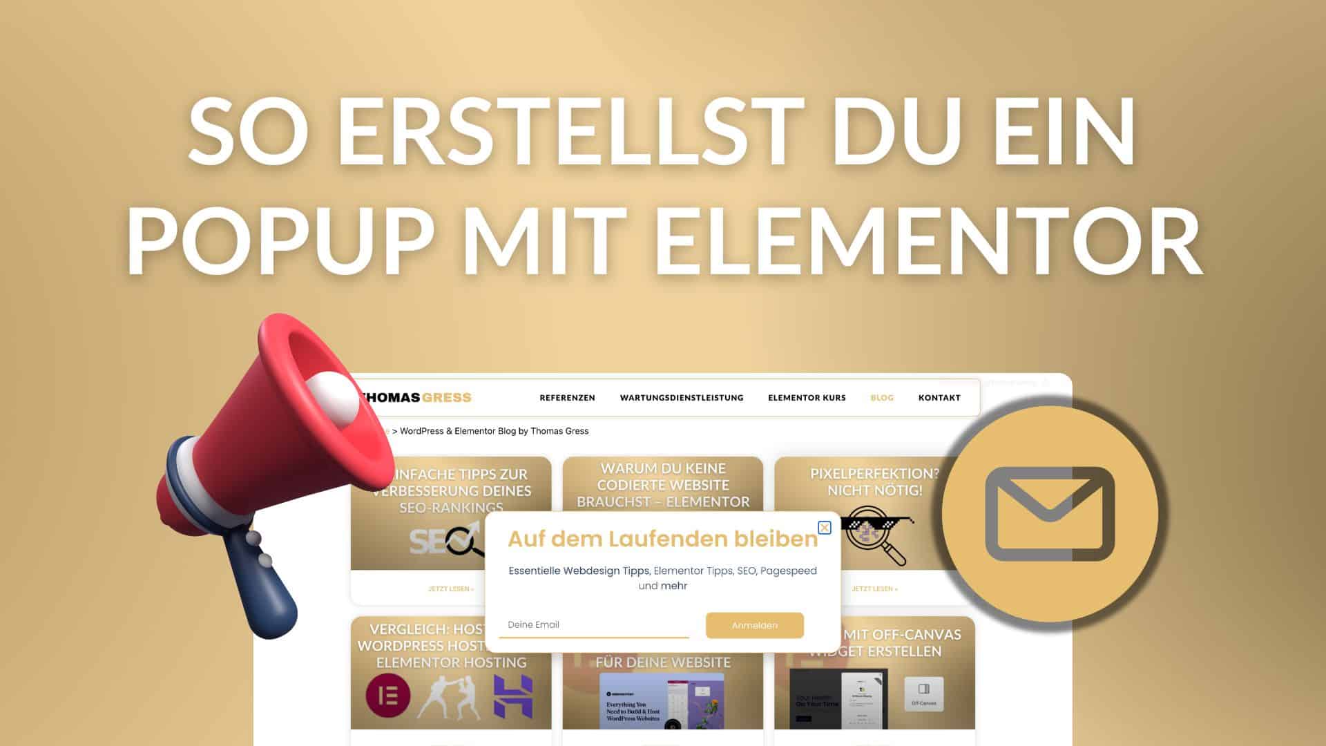 blogbeitragshumbnail auf dem steht So erstellst du ein Popup mit Elementor