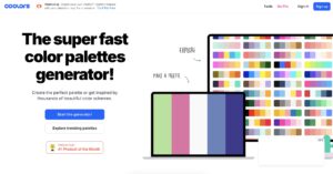 Coolors Screenshot Website Farbpalette Generator