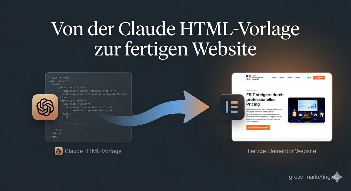 Von der HTML Vorlage zur fertigen Website blogbeitragsbild mit thomas gress