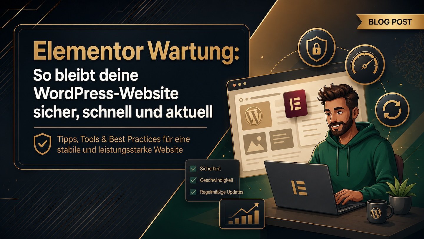 Elementor Wartung blogbeitragsbild mit schrift