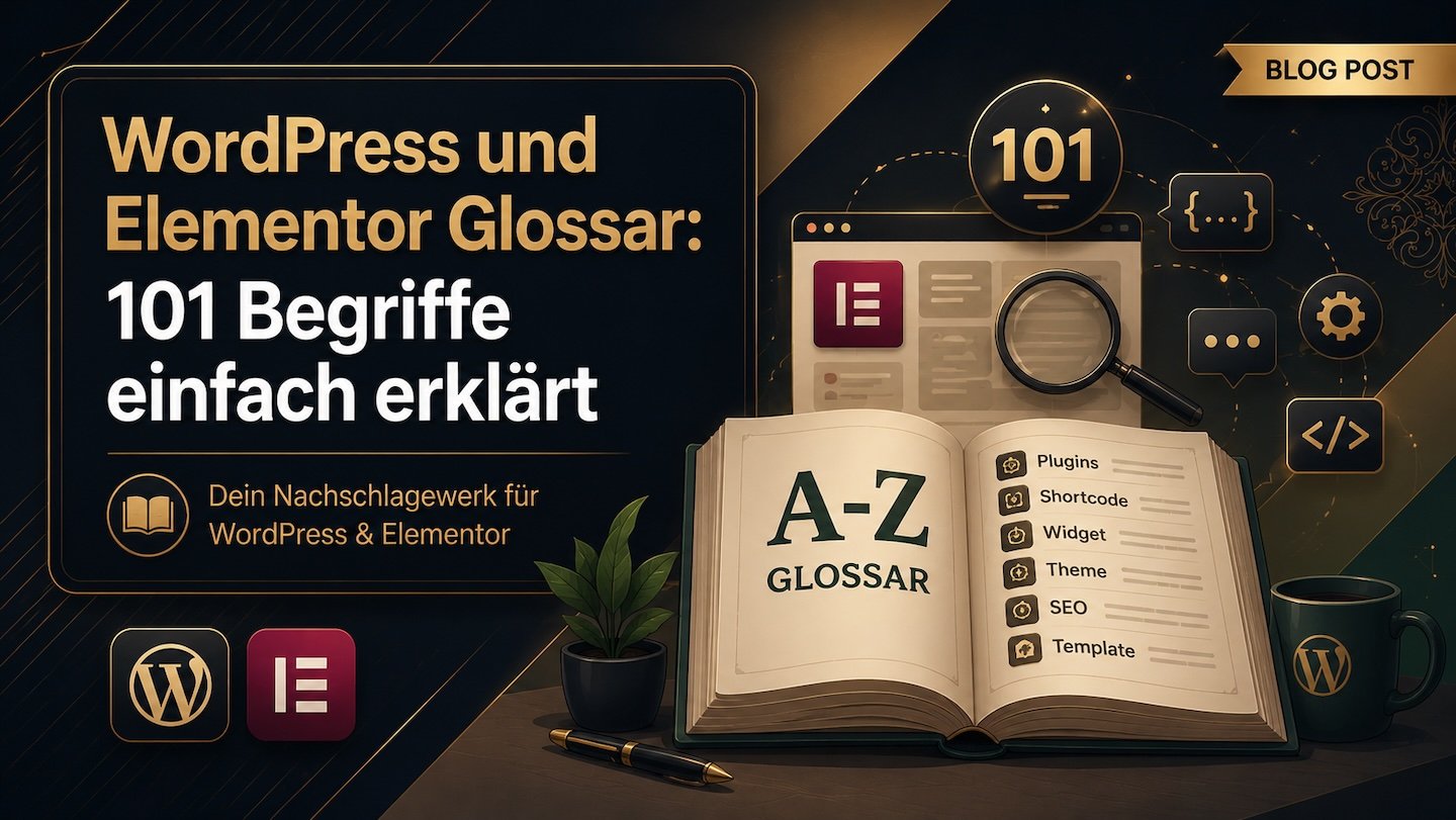 WordPress und Elementor Glossar 101 Begriffe einfach erklaert blog thumbnai